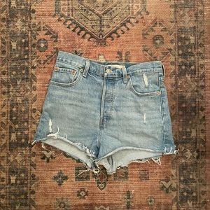 LEVI Ribcage high-rise cutoff denim short